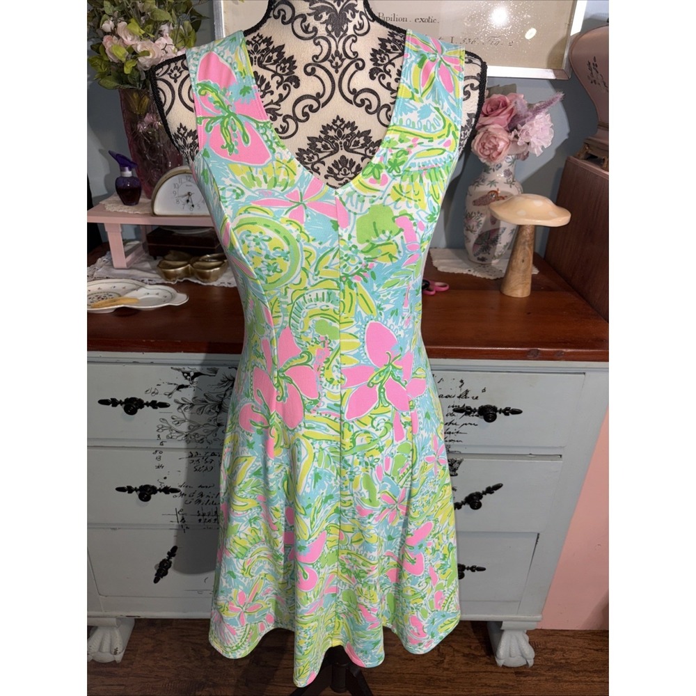 Lilly Pulitzer Dahlia Fit & Flare Coconut Jungle‎ Size XS Sleeveless